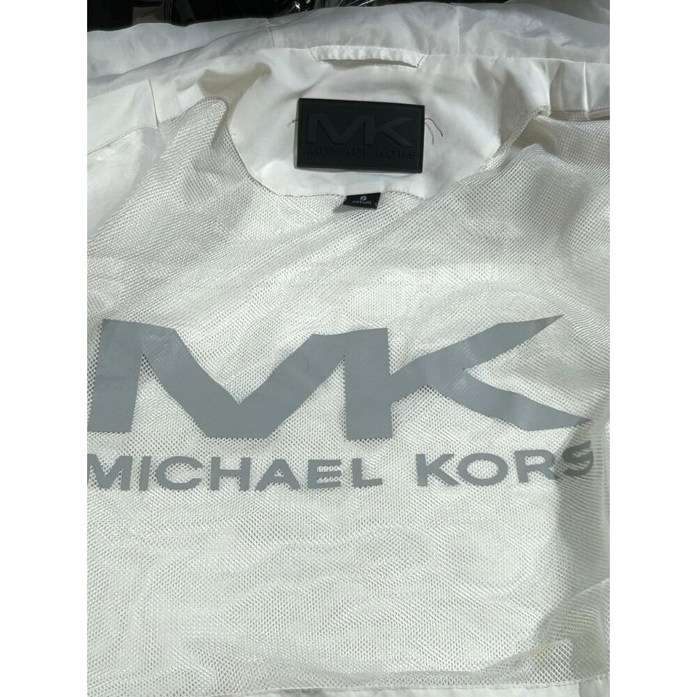 Michael Kors Men's White Stripes Red Blue Hooded Zip-Up Jacket Size Small 3059 - Picture 7 of 11